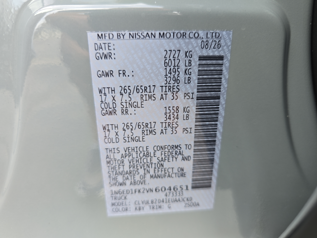 2027 Nissan Frontier Crew Cab SV Long Bed
