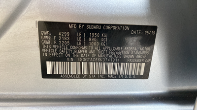 2019 Subaru Impreza 2.0i Premium