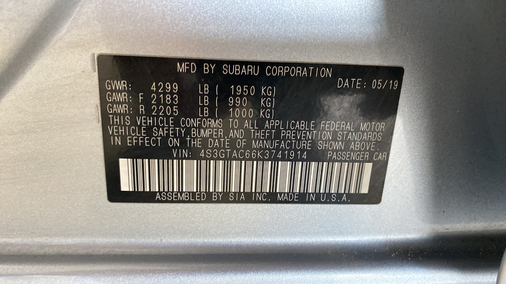 2019 Subaru Impreza 2.0i Premium