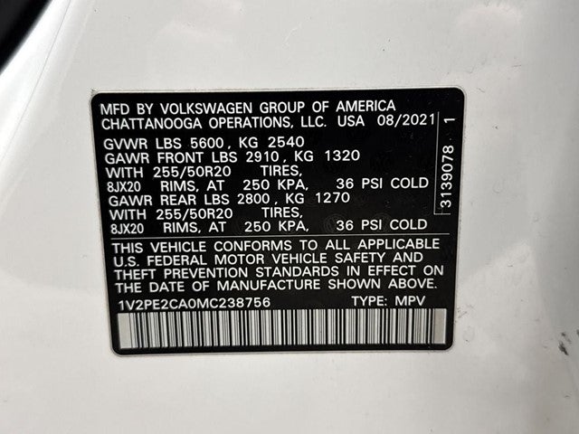 2021 Volkswagen Atlas Cross Sport 3.6L V6 SE w/Technology R-Line