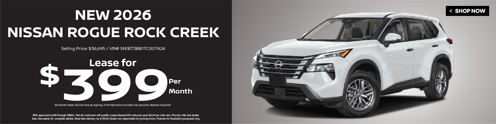 2026 Nissan Rogue Rock Creek Lease